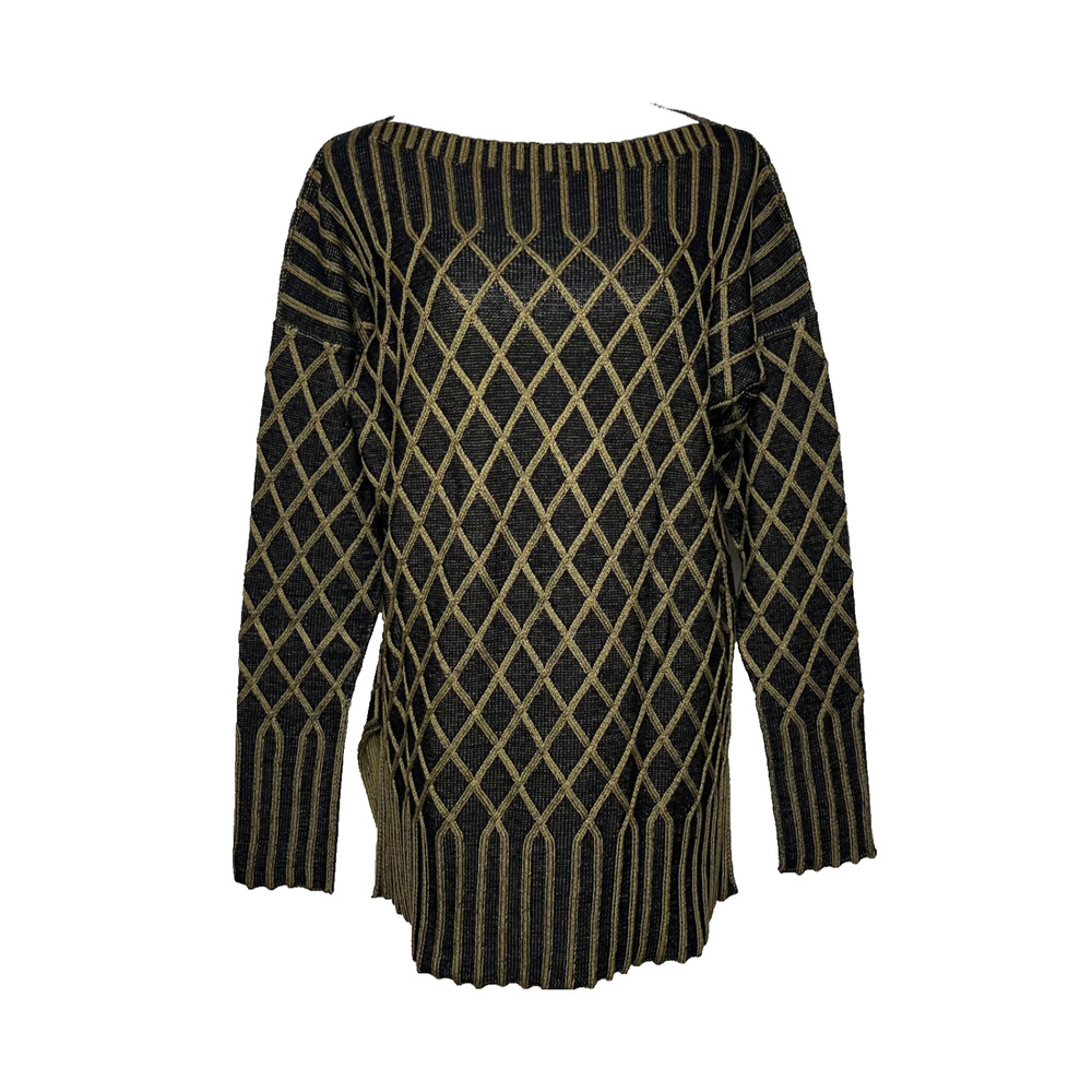 Peruvian Connection Cabled Trellis Tunic Sweater